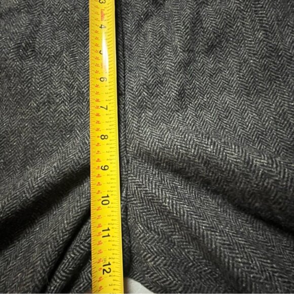 Babaton Pull On Dark Grey Herringbone Wool Blend Lined Ankle/Cropped Dress Pants - Picture 12 of 14